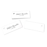 in due 28 Kärtchen personalisiert mit Namen & Hochzeitsdatum 7,5 x 3 cm grau - Gastgeschenke Hochzeit Goldhochzeit Bastelb