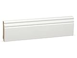 KGM Hamburger Sockelleiste Altberliner Profil – Weiß lackierte Fußbodenleiste aus Kiefer Massivholz – Maße: 2400 x 18 x 78 mm – 1 Stück