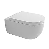 Spülrandloses Hänge WC mit Nano Obrfläche inkl. abnehmbarem Soft - Close WC-Sitz I Hänge WC mit Befestigungsset Lotuseffek