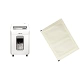 Fellowes 4630301 Aktenvernichter Powershred 12Ms, 12 Blatt Mini-Cut (P-4) Aktenvernichter, mit patentierter SafeSense Technologie & Amazon Basics - Schmiermittelblätter für Aktenvernichter, 12er-Pack