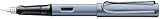 LAMY AL-star Füllhalter 038 – Füller aus Aluminium in der Farbe Azure mit transparentem Griffstück und Stahlfeder – Federstärke M