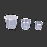 Messbecher aus Kunststoff, 3 Stück, transparent, für Labor, Küche, Angeln, Messbecher, Köderb