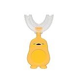 Kinder U-Form Zahnbürste, Kinder U-förmige Zahnbürste Lebensmittelqualität Silikonbürstenkopf, 360° Mundzahnreinigungszahnbürste Für Kinde Bürste Kopf Silikon Weiche für 2-12 Jahre (Gelb L 7-12)