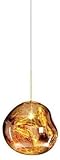 JYHZ Kronleuchter, Lavaglas, E14, runde Käfig-Deckenlampe, Villa Küche, dekorative Lampe, Durchmesser: 25 cm (Farbe: Gold)