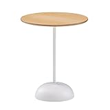 FineBuy Beistelltisch 40x40x48 cm Wohnzimmertisch Holz/Metall Eiche | Kleiner Sofatisch Rund | Anstelltisch Couch Modern | Couchtisch H