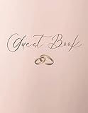 Elegant Minimalist Wedding Guest Book | Softcover rose gold wedding guestbook wedding rings bands set motif alternative registry sign in with address ... and bridal shower bride groom gift log