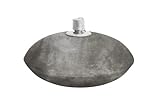 Gartendeko Beton Tischfeuer Öllampe Betonfeuer Rund und Oval 20cm Fackel Kerze mit Ersatzdocht (Anthrazit, Oval)