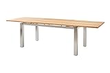 Diamond Garden Levanto Ausziehtisch, Edelstahl/Recycled Teak, 170/270x90