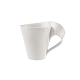 Villeroy und Boch - NewWave Caffè Tasse mit Henkel, 300 ml, eleganter Kaffeegenuss, Premium Porzellan, spülmaschinen-, mikrowellengeeignet, weiß