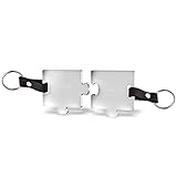 CHRISCK design 2 Schlüsselanhänger Puzzle mit Gravur ''Im Schicksal gefunden…'' aus massivem Acrylglas. Geschenk-Idee für Paare, Verliebte, Freund, F