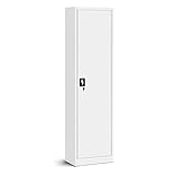 Aktenschrank Büroschrank Metallschrank Lagerschrank 4 Fachböden Flügeltür Drehgriff Pulverbeschichtung Metall 185 cm x 45 cm x 40 cm (White)