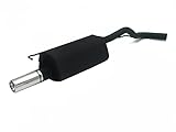 Sport Auspuff-Schalldämpfer Schwarz Stahl Endrohr Edelstahl einzelne runde Spitze 100mm kompatibel mit Audi A3 8L Schrägheck 1.9 TDi 90PS 101PS 110PS 130PS 1996 1997 1998 1999 2000 2001 2002 2003