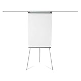 Certeo Flipchart mit Dreibein-Stativ | HxB 1050 x 680 mm | Klappbar | Mit Papierhaltern | BxH 680 x 1050 mm | Whiteboard Tafel Schreib