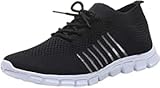 Sportschuhe Herren Damen Stahlkappen Arbeitsschuhe Dicker Boden Anti-Rutsch Turnschuhe Mode Unisex Stricken Walkingschuhe Atmungsaktiv Mesh Krawatte Stahlkappenschuhe (Gelb, 43)