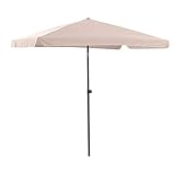 Balkonschirm Hernando 210 cm x 140 cm Beige mit Push-Up-Funk