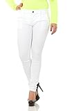 V.I.P.JEANS Damen Cargo Pants Sporty Skinny Casual Trousers Jeans, White Denim, 45