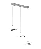 LED Pendelleuchte 3-Flammig 13 Watt Einzeln Höhenverstellbar In Blattsilberoptik