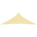 Sonnensegel Sonnenschutz inkl Befestigungsseile, HDPE Rechteckig UV Schutz Windschutz Wetterschutz, Sun Sail Awning Sun Protection Sun Shade für Balkon Garten Terrasse Dreieckig 5x5 m Beig