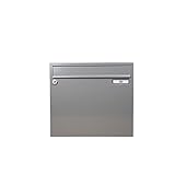 RENZ Briefkasten Classic 17 Liter - 370 mm x 330 mm x 145 mm - Einwurf 335 mm x 33 mm für Format C4 - Graualuminium (RAL 9007) - 17-1-19213