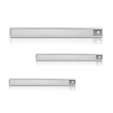 Lumare LED Unterbauleuchte 3W | 3er Set | 190lm ultra flach 400mm | 4000K neutralweiß | Bewegungsmelder | Lichtleiste für Schubladen, Kleiderschrank