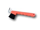Hufkratzer für Pferde Esel Ziegen Huf mit extra Stabiler Bürste und ergonomischen Griff (Neon-Orange (2X))