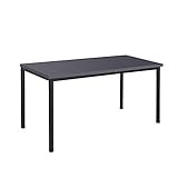 Schreibtisch u. Besprechungstisch mit schwarzem Tischgestell | Konferenztisch Bürotisch Computertisch Mehrzwecktisch Arbeitstisch PC-Tisch Homeoffice-Tisch (anthrazit, 180 x 80 x 77,5 cm)