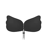 Corlidea Trägerloser BH, Rückenfreier Push Up BH Nipple Covers Klebe BH Unsichtbarer Brustliftbezug Klebriger BH für F
