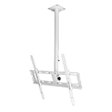 TV Standfuß LIN- 360 ° Rotation. Fernseher Deckenhalterung - / + 15 ° Neigung passt am meisten 12-32in Fernseher Steht Tragetasche 30 kg for Restaurants Fitnessstudio Lebensmittelgeschäft weiß