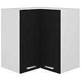 vidaXL Eckhängeschrank Küchenschrank Küchenzeile Hängeschrank Küchenmöbel Einbauküche Küche Schrank Küchenblock Schwarz 57x57x60cm Spanp