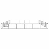 Tidyard Outdoor Hundezwinger Freigehege Laufstall Laufgitter Laufstall Hundegehege Stahl Silbern 1000 x 600 x 70 cm, 60 m²