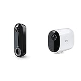 Arlo Essential kabellose Video Doorbell Überwachungskamera und Essential XL Überwachungskamera Bundle - schw