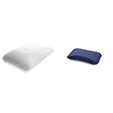 TEMPUR Symphony Schlafkissen ergonomisches Nackenstützkissen für Rücken-und Seitenschläfer, Memory Foam, Weiß, S + TEMPUR Jersey-Kissenbezug mit Reißverschluss für Symphony Schlafkissen S/M/L b