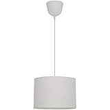 INSPIRE - Hängelampe SITIA - 1 Lichtpunkt E27-46W - Ø 28 cm - Pendelleuchte aus Baumwollstoff - Weiß