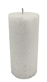 DARO DEKO Kerze mit Schimmer - 10cm und 15cm hoch (weiß, 15cm - 1 Stück)