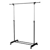Rollgarderobe 3-in-1 Kleiderstange SALA Garderobenwagen Kleiderständer höhenverstellbar und ausziehbar Closet Organizer Schw