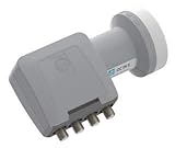 WISI Universal Quad-LNB OC 06 E in Lichtgrau mit 40mm Feeddurchmesser für bis zu 4 T