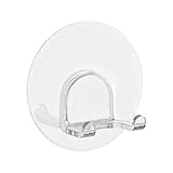 WENKO Static-Loc® Wandhaken Duo Transparent - Doppel-Wandhaken, Befestigen ohne bohren, Kunststoff (PET), 8.5 x 3 x 8.5 cm, Transp