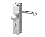 BASI Tür-Schutzbeschlag aus Edelstahl | für Haustüren | Türstärke 38-45 mm | Türklinke | Zylinderabdeckung | Wechselgarnitur | Drücker | Knop