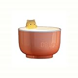 GANFANREN Wecker Cartoon Cat Cup Form Nachtlicht Uhr USB Powered Cats Teetasse. ABS-LED. Nachtlicht-Digitaluhr für Schreibtischgeschenke (Color : Brown)