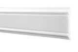 10 Meter | Flachleiste | hartes Styropor | Decke | stabil | weiß | Stuckprofil | Zierleiste | leicht | dekorativ | HXPS | 7x47mm | HW-3