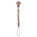K-MANYU Neugeborenen Schnuller Clip Kette BPA-frei Buche Holzperlen DIY Schnuller Schnuller Halter Baby Kinderkrankheiten Kauspielzeug