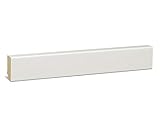 KGM Sockelleiste FSC-zertifiziert – Fußbodenleiste aus Fichte Massivholz – furniert – weiß lackiert – Maße: 2500 x 20 x 46 mm – 1 Stück