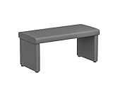 moebel17 5484 Aqua Sitzbank Küchenbank, Esszimmerbank, Esstischbank, Sitzhocker, Bank für Esszimmer, Küche, Schlafzimmer, Bezug aus Kunstleder gepolstert, Grau, massiv, 110 x 50 x 45