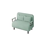 XYJHQEYJ Schlafsofas 2-Sitzer-Falten-Sofas-Stuhl-Schlafsofa Doppel, ziehen Sie das Schlafsofa-Stoff-Ecksofa, 6-Gang-Einstellbarer Rückenlehnensessel, grü