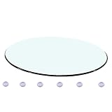 WXZX Tisch Glasplatte Platte Transparent Rund 48cm, Antikollisions Konsolentische Fürs Wohnzimmer, Tisch Gehärtetem Glasplatte Ersatzteil, Tragfähigkeit 300 Kg (Color : Clear, Size : Ø38cm(15in))
