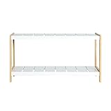 Lastdeco Mehrzweck-Schuhschrank, Holz, Regal, Schuhschrank, Schuhschrank, Flur, 2 Einlegeböden, abnehmbar, nordischer Stil, Weiß und Natur, 74 x 30 x 35