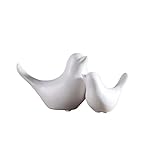 Garneck 2 stücke Keramik vogelfiguren wohnkultur Moderne vogelfiguren kleine Keramik Vogel Ornamente Home Office Dekoration (weiß)