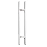 Eingangstürgriff, 2-seitig Montiert Glasschiebetürgriff für Dusch-/Holzhaustüren, Kommerzieller Push-Pull-Scheunengriff für Außen/innen (Color : Matte White, Size : 120cm(47.2in))