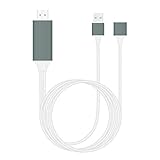 dianyuntech Hdmi Kabel USB Zu HDMI -Compatible Cable Converter Adapterspiegel Mhl Kabelmikro USB Geben Sie c EIN for iPhone iPad an Fernseher Beamer Hdmi 2.1 Kabel (Color : White, Size : 36.25 inch)