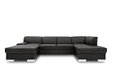DOMO collection Star Wohnlandschaft, U-Form, Polstergarnitur, Sofa, Couch 150 x 304 x 150 cm in Kunstleder schw